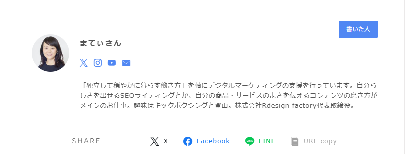 書き手のプロフィール